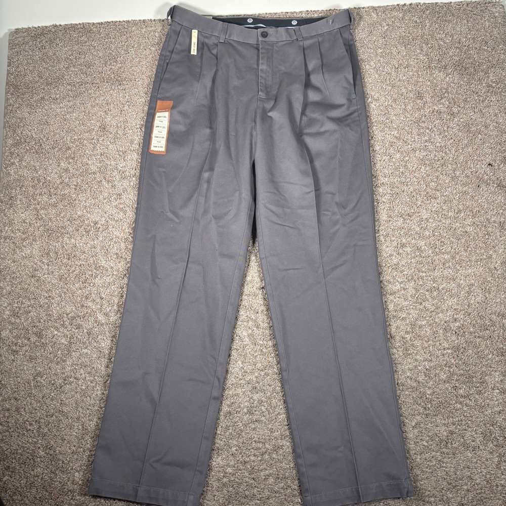 Haggar Classic Fit Pleated Dress Pants Comfort Waist 34x32 New With Tags